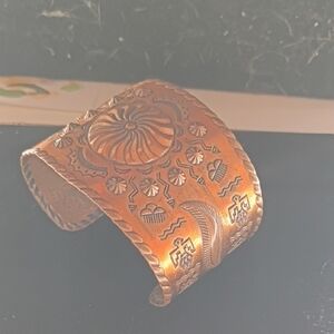 Engraved Copper Cuff Bracelet